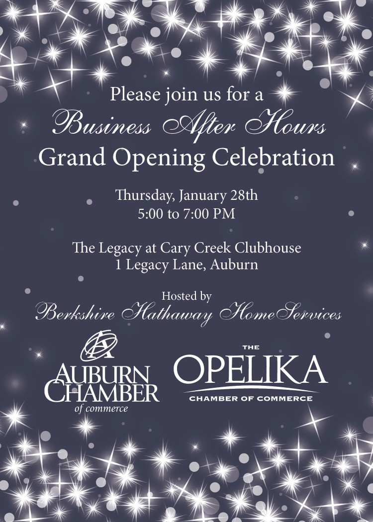 Attention Auburn & Opelika Chamber Members: Mark Your Calendars for Business After Hours on January 28th!